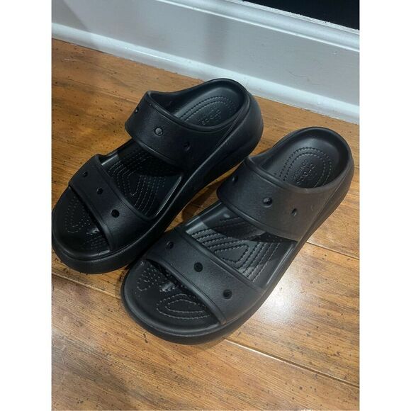 Crocs Women's Classic Crush Platform Sandal Black - Picture 5 of 8